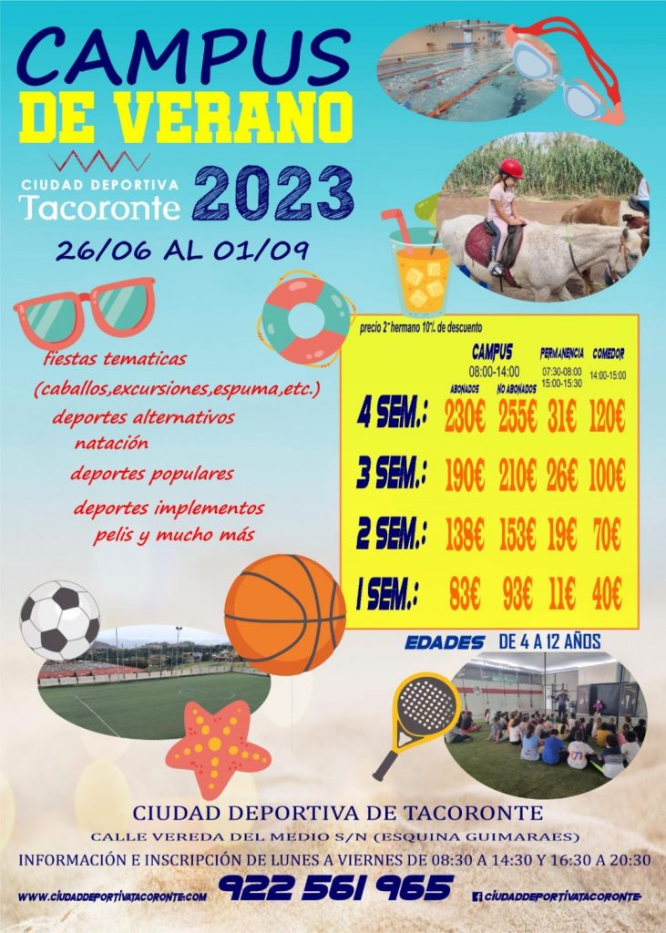 Campus de Verano 2022 - Delegación de Deportes del Excmo